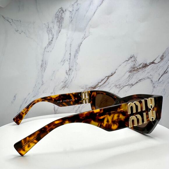 New MIU MIU Sunglasses Runway Glimpse Authentic Brown Tortoise Square Cat Eye - Picture 4 of 16